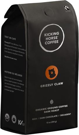 284 g  Kicking Horse Coffee Grizzly Claw, Dark Roast, Ground,