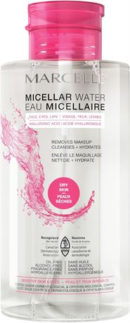 400 mL, Marcelle Micellar Water, Dry + Sensitive Skin, with Hyaluronic Acid