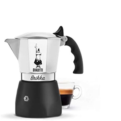 4 Cup Bialetti New Brikka, Moka Jug, The Only Stove Coffee Machine