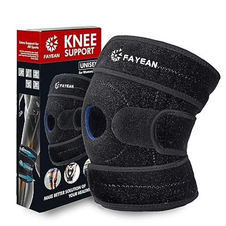 FAYEAN Knee Brace Support, Breathable & Comfortable Black