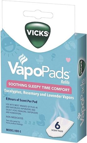Vicks Refill Scent Pads, Rosemary and Lavender Scent, 6 ct (Pack of 6)