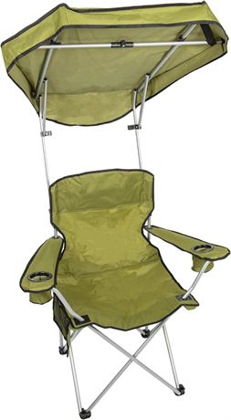 CAMP&GO Portable Max Shade Quad Camping Chair with Cup Holders and Carrying Bag