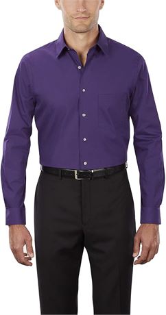 14.5" Neck 32"-33" Sleeve Van Heusen Mens Dress Shirt Regular Fit Poplin Solid