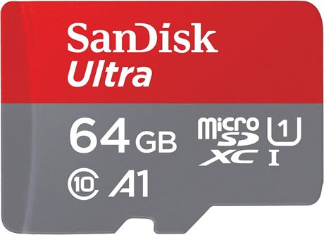 SanDisk 64GB Ultra microSDXC UHS-I Memory Card- 120MB/s, C10, U1 Full HD, A1