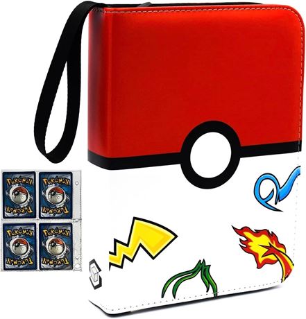 4-Pocket Trading Card Binder, 400 Pockets Card Binder with 50 Removable Sleeves