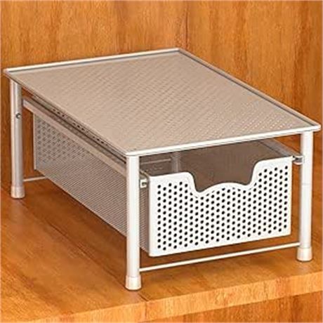 SimpleHouseware Stackable Cabinet Basket Drawer Organizer, White