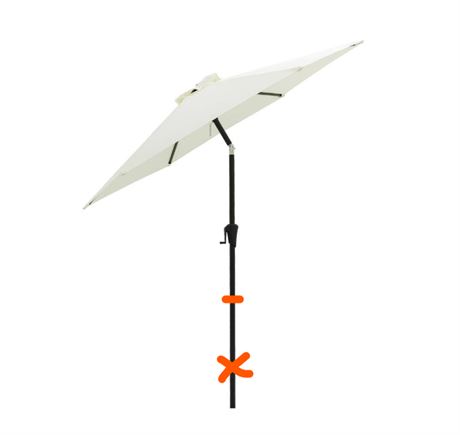 9 ft. Steel Market Tilt Patio Umbrella for Outdoor in Ivory Solution Dyed