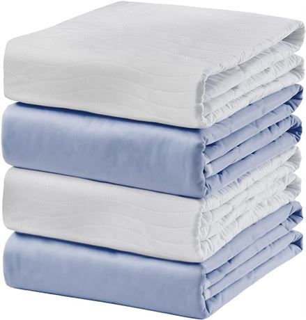 30”x34” 4 Pack HYGIENX Deluxe Waterproof Incontinence Bed Pad Protector