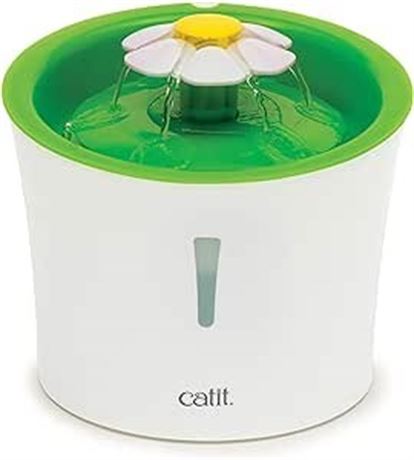 Catit Senses 2.0 Cat Flower Fountain 3L, Cat Water Fountain, Green, Standard