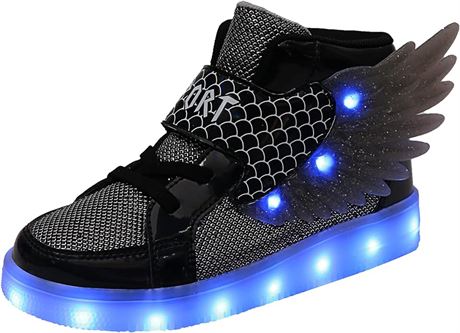10.5 Little Kid - Kids Light up Shoes LED USB Charging Flashing High-top Wings