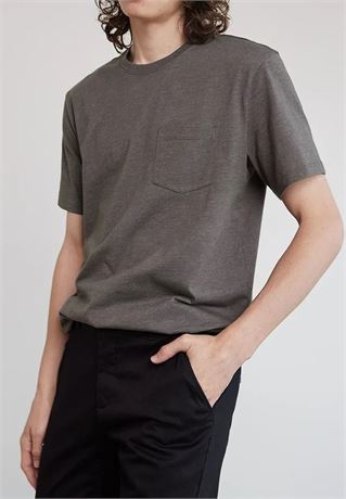 Small RW &CO CREW-NECK TEE WITH CHEST POCKET (turkish cofee Colour)