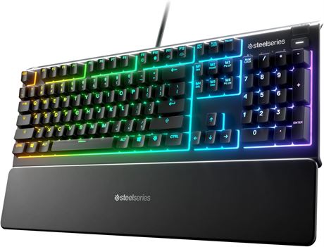 SteelSeries Apex 3 RGB Gaming Keyboard – Whisper Quiet Gaming Switch