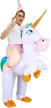 O/S OBeauty Inflatable Costume Unicorn Riding a Unicorn Air Blow-up Deluxe