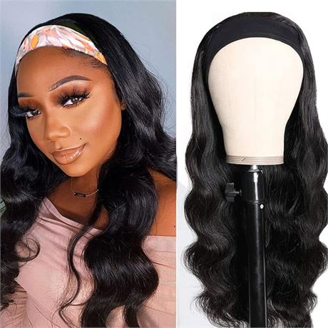 12" Headband Wig Human Hair Body Wave Headband Wigs for Black Women