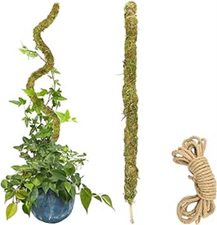 Mystery Real Moss Pole for Plants Monstera, Bendable Plant Poles Sphagnum Forest
