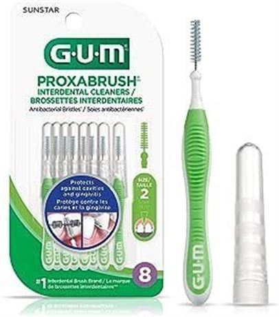 GUM Proxabrush Go-Betweens Interdental Brushes, Tight, Plaque Removal, 8 Count