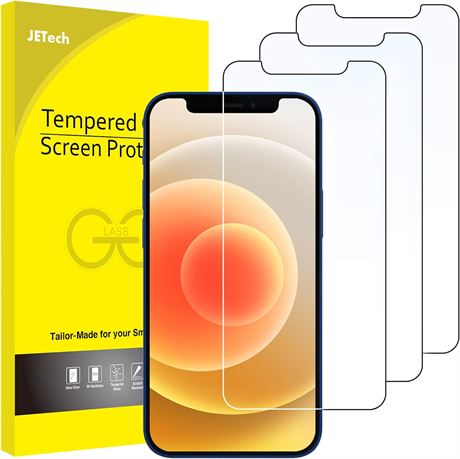 JETech Screen Protector for iPhone 12/12 Pro 6.1-Inch, Tempered Glass Film, 3pac