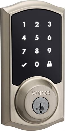 Weiser SmartCode 10 Satin Nickel Keyless Entry Door Lock/Deadbolt Lock, Touch