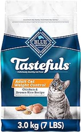 Blue Buffalo Weight Control Natural Adult Dry Cat Food, Chicken And Brown Rice