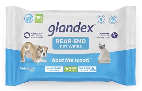 100 Ct Glandex® Anal Gland Wipes for Dogs & Cats