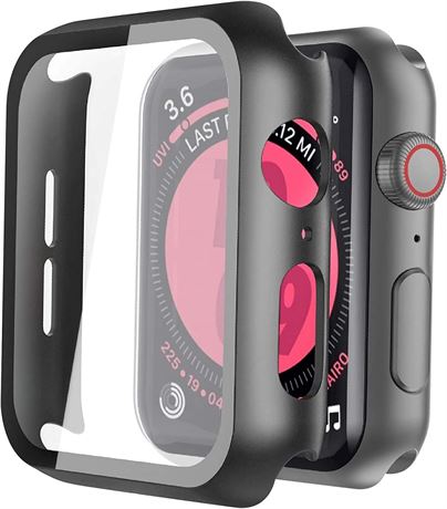 Langboom [2Pack] Black Hard Case Compatible with Apple Watch SE