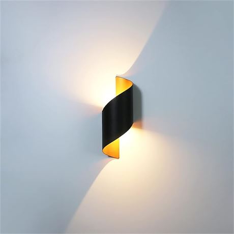 Black and Gold ZBCKKING LED Revolving Wall Light