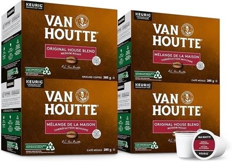 120 Pods (30 Pods x 4 Boxes) Van Houtte Original House Blend K-Cup Coffee Pods