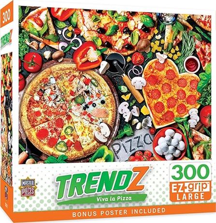 Masterpieces 300 Piece EZ Grip Jigsaw Puzzle - Viva la Pizza - 18"x24"