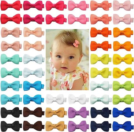 2" 50 Pieces 25 Colors in Pairs Baby Girls Fully Lined Hair Pins
