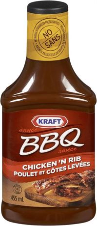 Kraft Chicken 'N Rib BBQ Sauce, 455ml