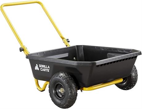 Gorilla Carts GCR-4 Poly Dump Cart, 2-Wheel Garden Wagon