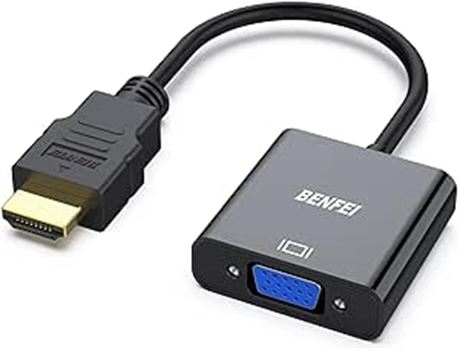 HDMI to VGA, Benfei Gold-Plated HDMI to VGA Adapter (Male to Female) Compatible