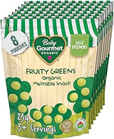 8x23g Packs Baby Gourmet Mushies Organic Fruit And Veggie Snacks - Fruity Greens