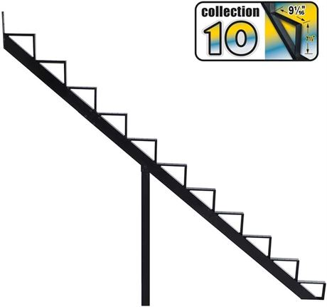 Pylex 14061 Collection 10-Pylex 11-Step Aluminium Stair Riser, Black