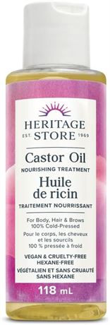 Heritage Store - Castor Oil | Nourishing Treatment for Body, Hair (118 ml)