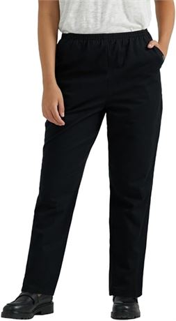 US 12 Petite chic classic collection womens Cotton Pull-On Pant, Black