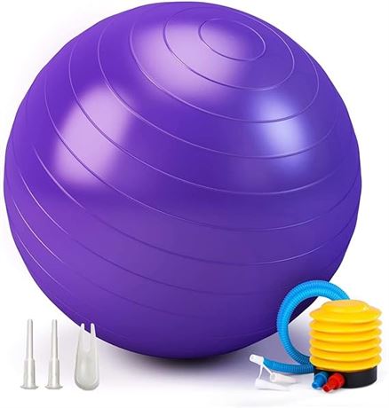 55cm Exercise Ball, Explosion-Proof Yoga Ball with Pump