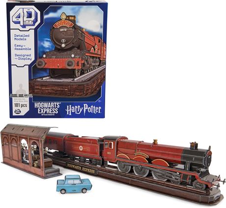 4D Build, Harry Potter Hogwarts Express 3D Puzzle Model Kit 181 Pcs 2.5 Ft Wide