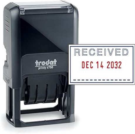 Trodat Printy 4750/L2 Date Stamp with English Phrase Paid – Self Inking, Red Ink