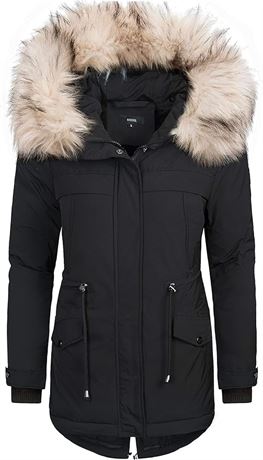 MED - AVANZADA Women's Thickened Hoodie Parka Coat Down Jacket Winter Warm