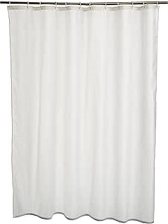 Amazon Basics Shower Curtain with Hooks - 72 x 72 Inch, White