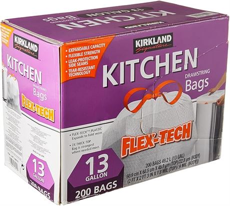 Kirkland Signature Flex-Tech Kitchen Drawstring Bags