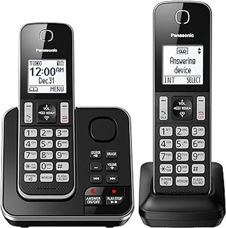 Panasonic DECT 6.0 Expandable Cordless Phone with Answering Machine and Call Blo