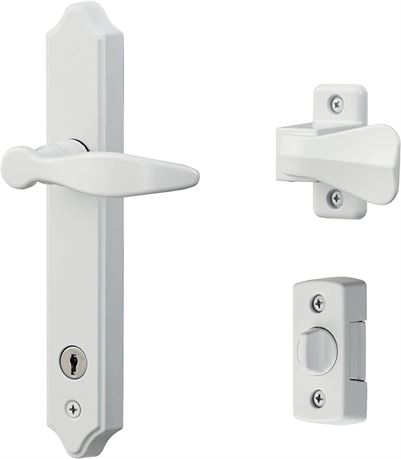 Ideal Security Inc. SK1215W ML Lever Set with Keyed Deadbolt, White