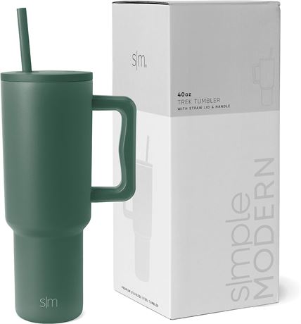 Simple Modern 40 oz Trek Tumbler with Handle and Straw | Insulated Stainless