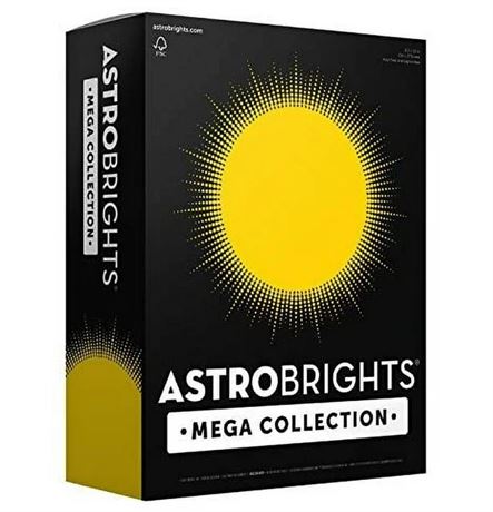 Astrobrights Mega Collection, Colored Paper, Bright Yellow, 625 Sheets, 24 lb/89