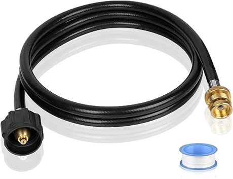 5FT Propane Hose Adapter, Black Propane Tank Hose with Metal Connector