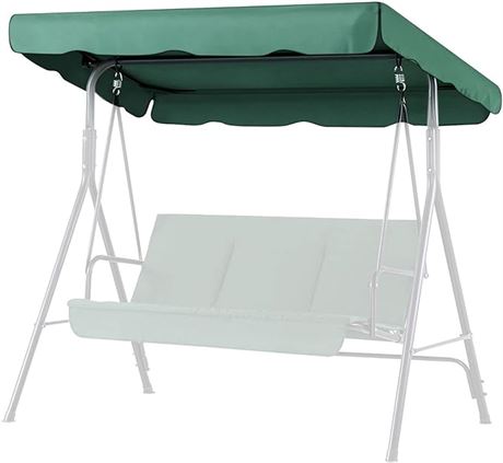 75" X 52" Flexzion Porch Swing Canopy Replacement Patio Swing Cover, Green