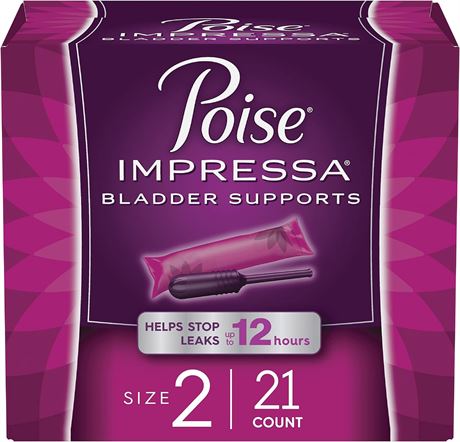 Size 2, 21 Count Poise Impressa Incontinence Bladder Supports