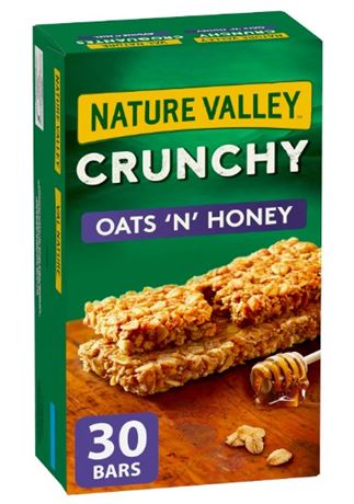 NATURE VALLEY - FAMILY PACK - Crunchy Oats 'N' Honey Granola Bars, 30 Bars